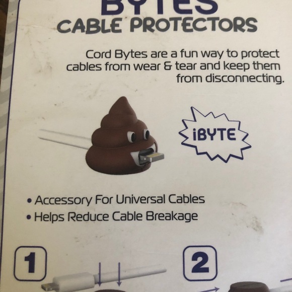 Bytes Cable Protector 2 PK Sunglasses/Poop Emoji - Picture 6 of 6